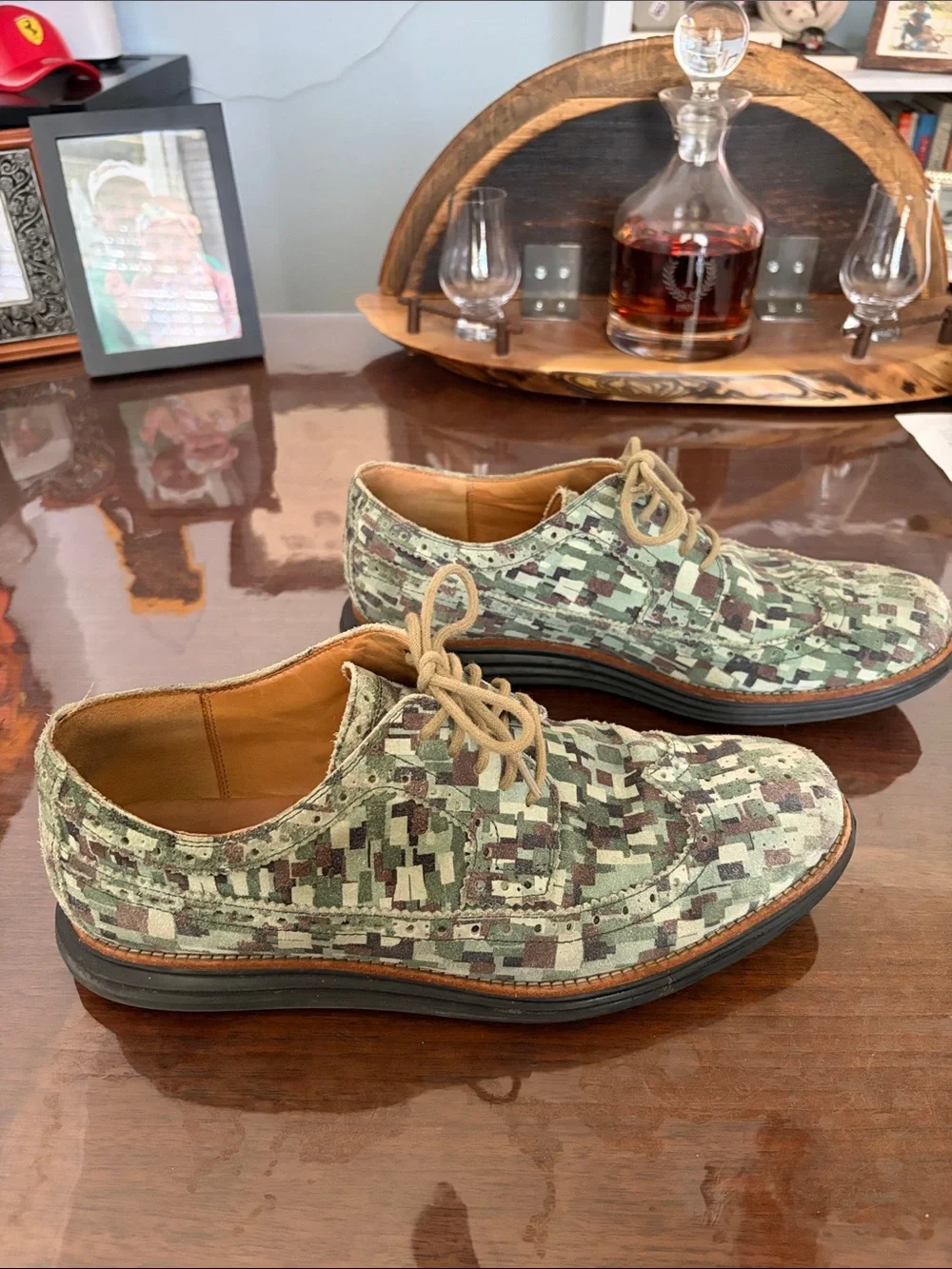 Cole Haan Lunargrand Long Wingtip Derby / Oxford Digital Camo